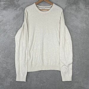 Gap Sweater Mens XL White Cotton Cashmere Crewneck Long Sleeve Preppy Classic